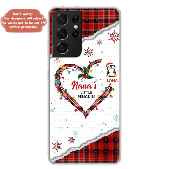 Personalized Christmas Nana Phone Case - Gift Idea For Grandma - Up to 10 Penguins -  Case For iPhone/Samsung
