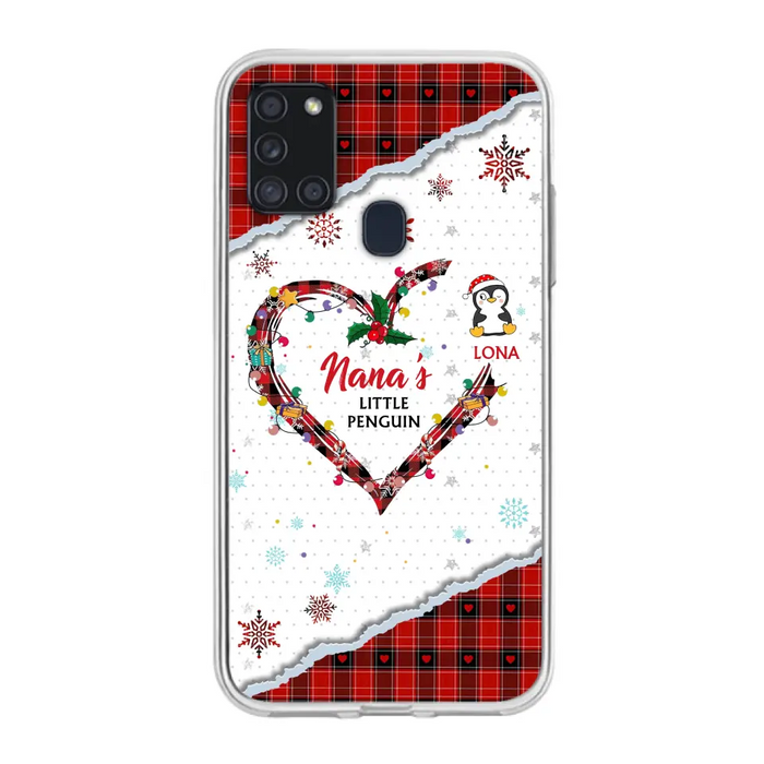 Personalized Christmas Nana Phone Case - Gift Idea For Grandma - Up to 10 Penguins -  Case For iPhone/Samsung