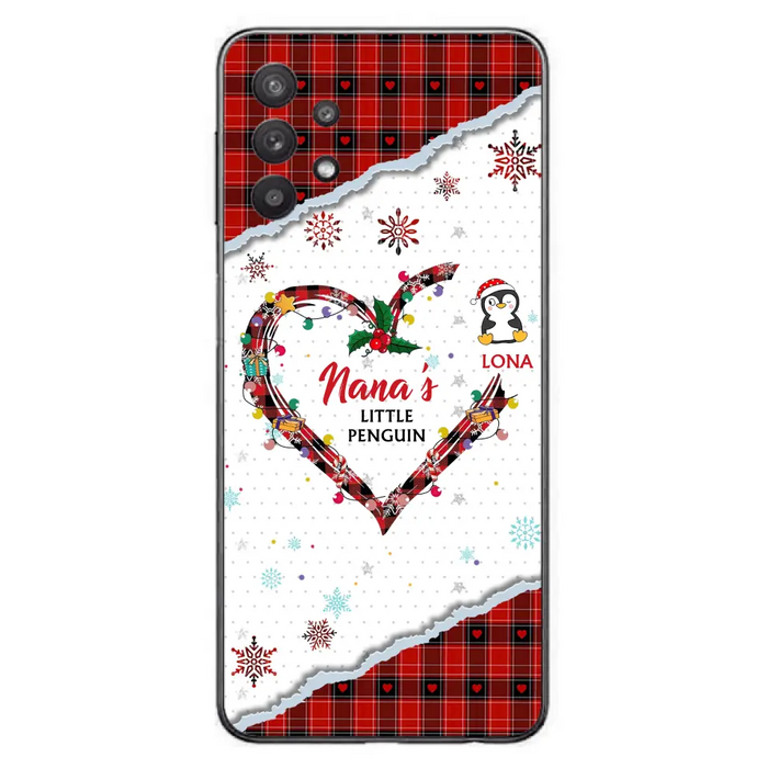 Personalized Christmas Nana Phone Case - Gift Idea For Grandma - Up to 10 Penguins -  Case For iPhone/Samsung
