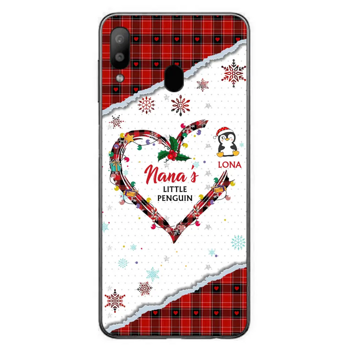 Personalized Christmas Nana Phone Case - Gift Idea For Grandma - Up to 10 Penguins -  Case For iPhone/Samsung