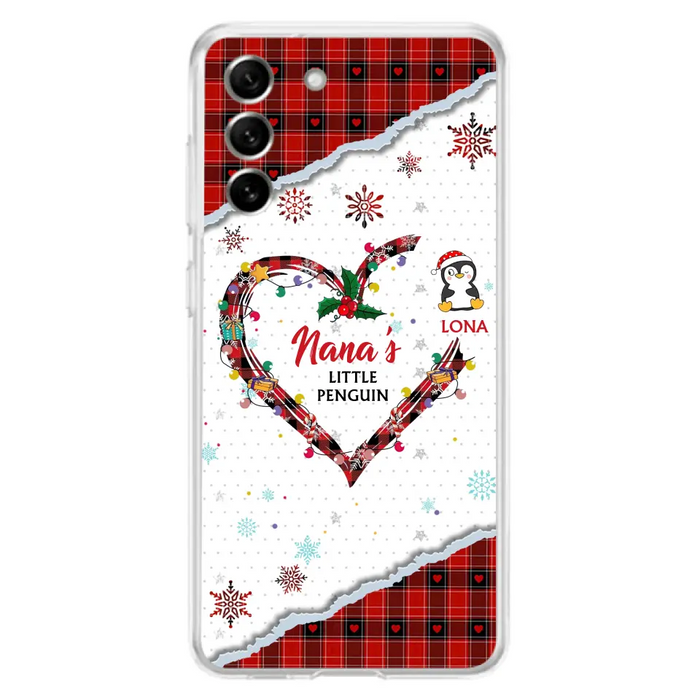 Personalized Christmas Nana Phone Case - Gift Idea For Grandma - Up to 10 Penguins -  Case For iPhone/Samsung