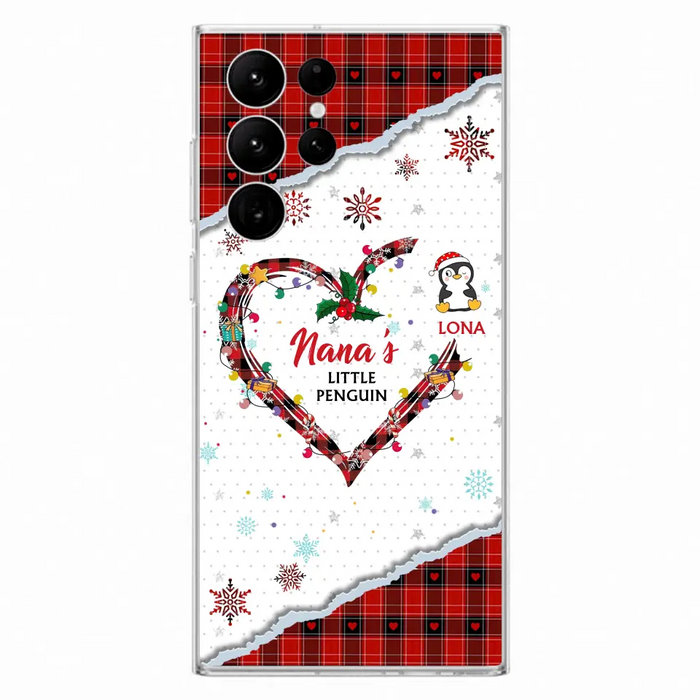 Personalized Christmas Nana Phone Case - Gift Idea For Grandma - Up to 10 Penguins -  Case For iPhone/Samsung