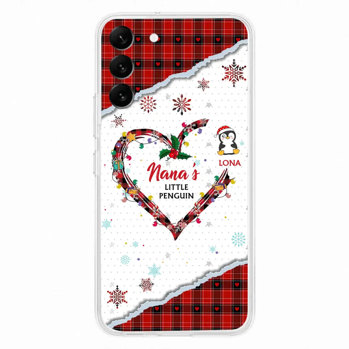 Personalized Christmas Nana Phone Case - Gift Idea For Grandma - Up to 10 Penguins -  Case For iPhone/Samsung