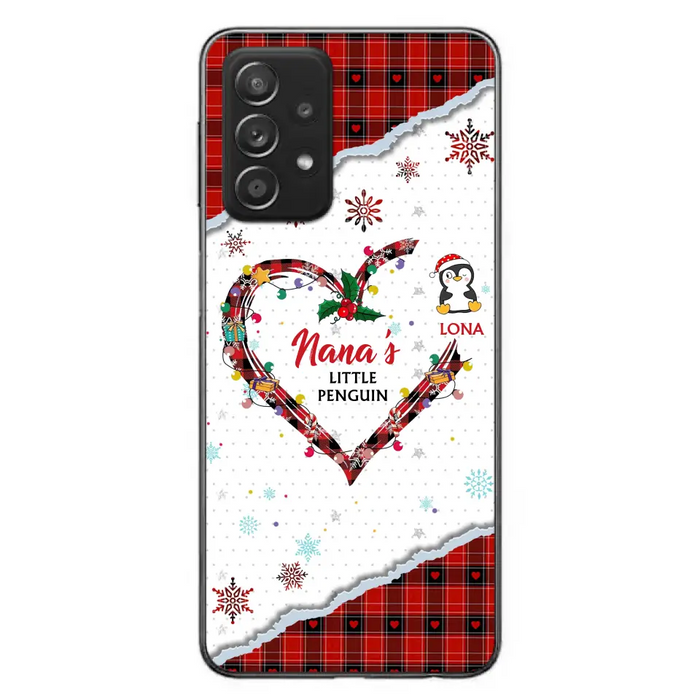 Personalized Christmas Nana Phone Case - Gift Idea For Grandma - Up to 10 Penguins -  Case For iPhone/Samsung