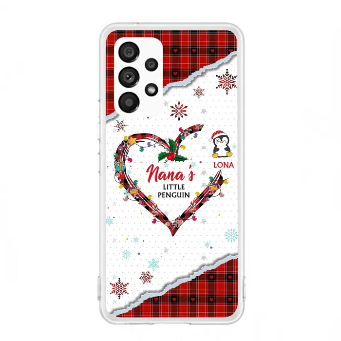 Personalized Christmas Nana Phone Case - Gift Idea For Grandma - Up to 10 Penguins -  Case For iPhone/Samsung