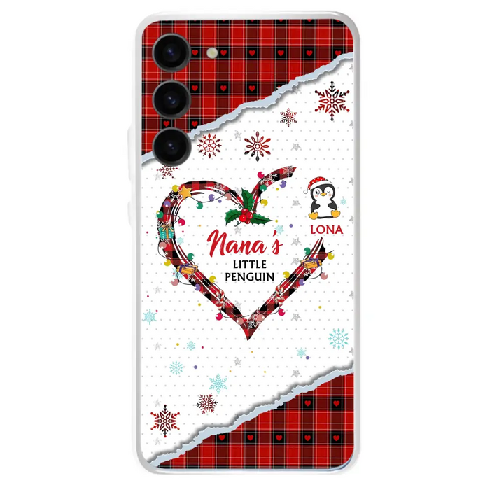 Personalized Christmas Nana Phone Case - Gift Idea For Grandma - Up to 10 Penguins -  Case For iPhone/Samsung