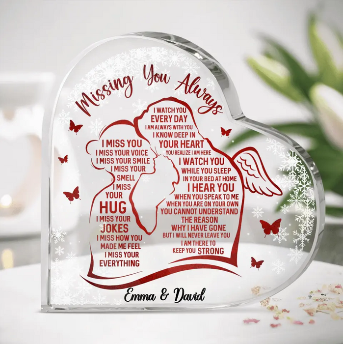 Personalized Couple Acrylic Plaque - Memorial Gift Idea For Couple - Missing You Always