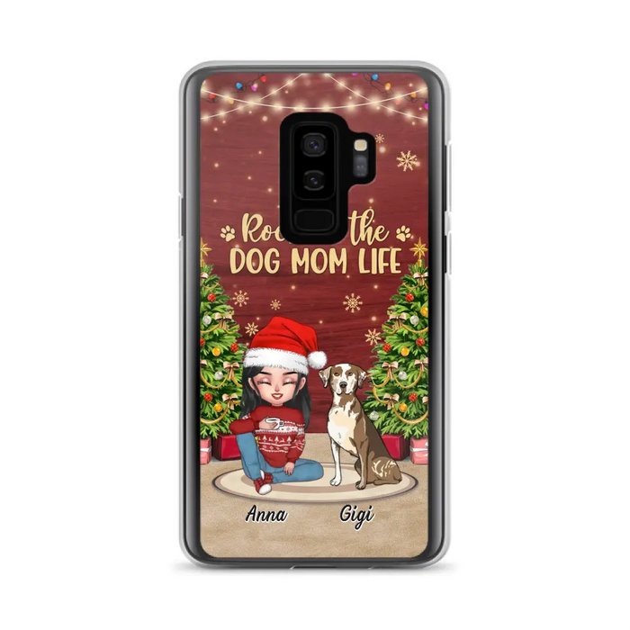 Personalized Dog Mom Phone Case - Christmas Gift Idea For Dogs Lovers - Up to 4 Dogs - Rockin' The Dog Mom Life - iPhone/Samsung Case