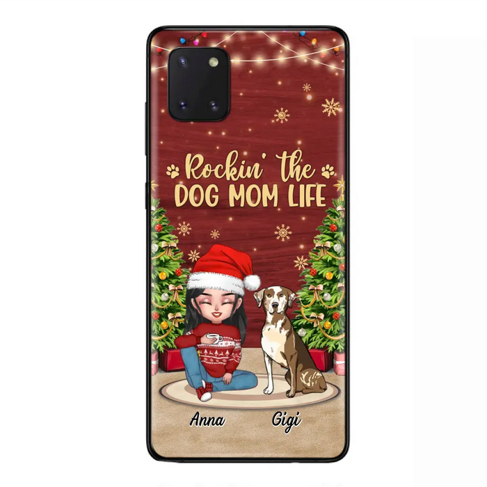 Personalized Dog Mom Phone Case - Christmas Gift Idea For Dogs Lovers - Up to 4 Dogs - Rockin' The Dog Mom Life - iPhone/Samsung Case
