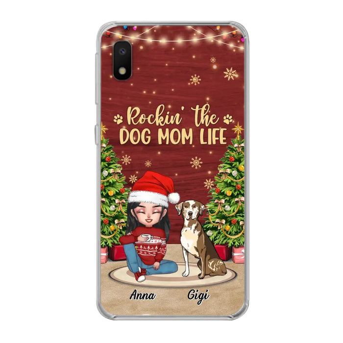 Personalized Dog Mom Phone Case - Christmas Gift Idea For Dogs Lovers - Up to 4 Dogs - Rockin' The Dog Mom Life - iPhone/Samsung Case