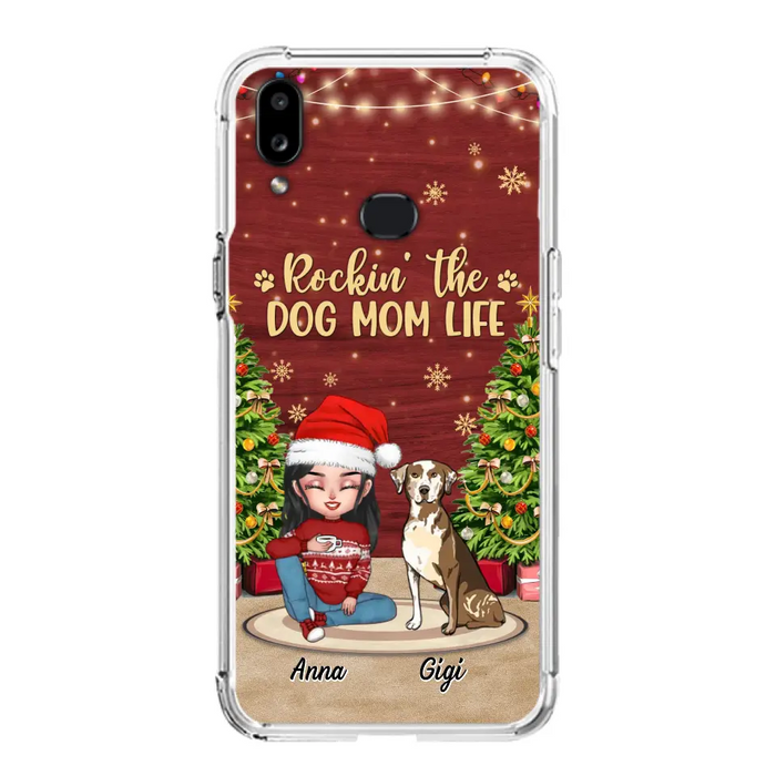 Personalized Dog Mom Phone Case - Christmas Gift Idea For Dogs Lovers - Up to 4 Dogs - Rockin' The Dog Mom Life - iPhone/Samsung Case