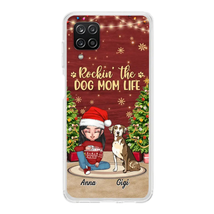 Personalized Dog Mom Phone Case - Christmas Gift Idea For Dogs Lovers - Up to 4 Dogs - Rockin' The Dog Mom Life - iPhone/Samsung Case