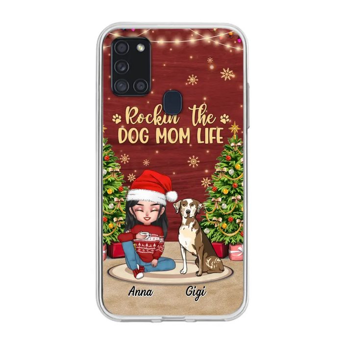 Personalized Dog Mom Phone Case - Christmas Gift Idea For Dogs Lovers - Up to 4 Dogs - Rockin' The Dog Mom Life - iPhone/Samsung Case
