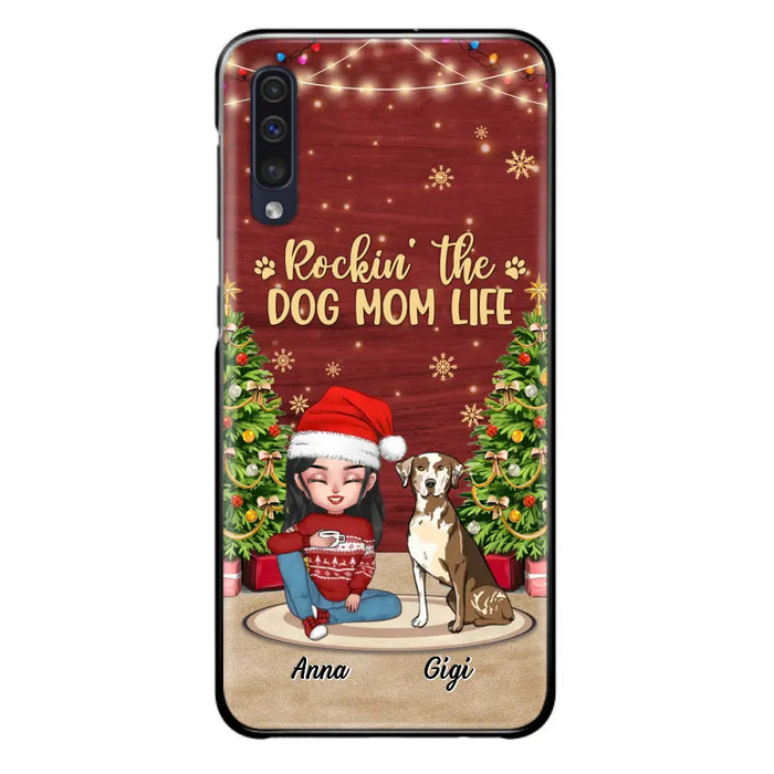 Personalized Dog Mom Phone Case - Christmas Gift Idea For Dogs Lovers - Up to 4 Dogs - Rockin' The Dog Mom Life - iPhone/Samsung Case