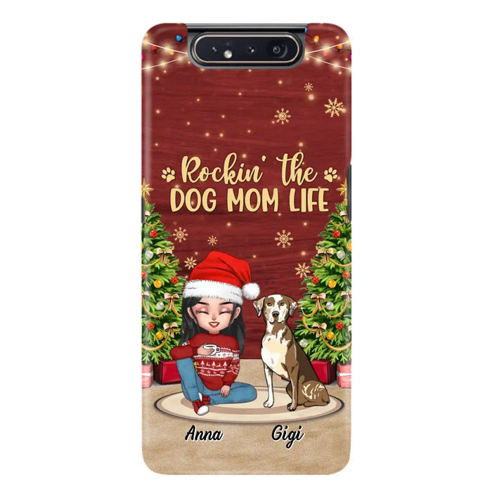 Personalized Dog Mom Phone Case - Christmas Gift Idea For Dogs Lovers - Up to 4 Dogs - Rockin' The Dog Mom Life - iPhone/Samsung Case