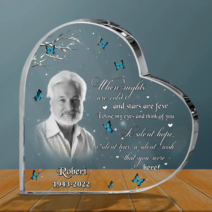 Personalized Memorial Acrylic Plaque - Memorial Gift Idea For Loss Of Family Member - Upload Photo - I Close My Eyes And Think Of You