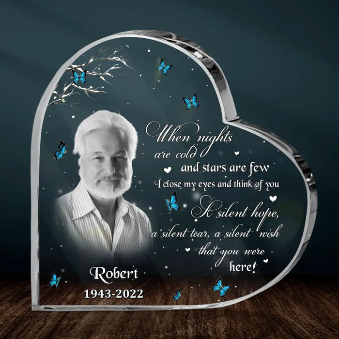 Personalized Memorial Acrylic Plaque - Memorial Gift Idea For Loss Of Family Member - Upload Photo - I Close My Eyes And Think Of You