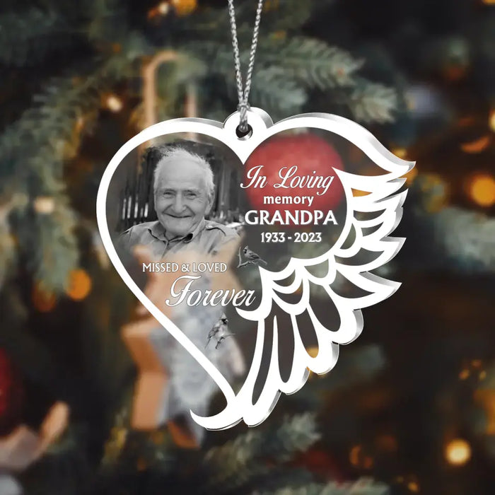 Personalized Custom Acrylic Ornament - Upload Photo - Memorial Gift Idea For Christmas - In Loving Memory