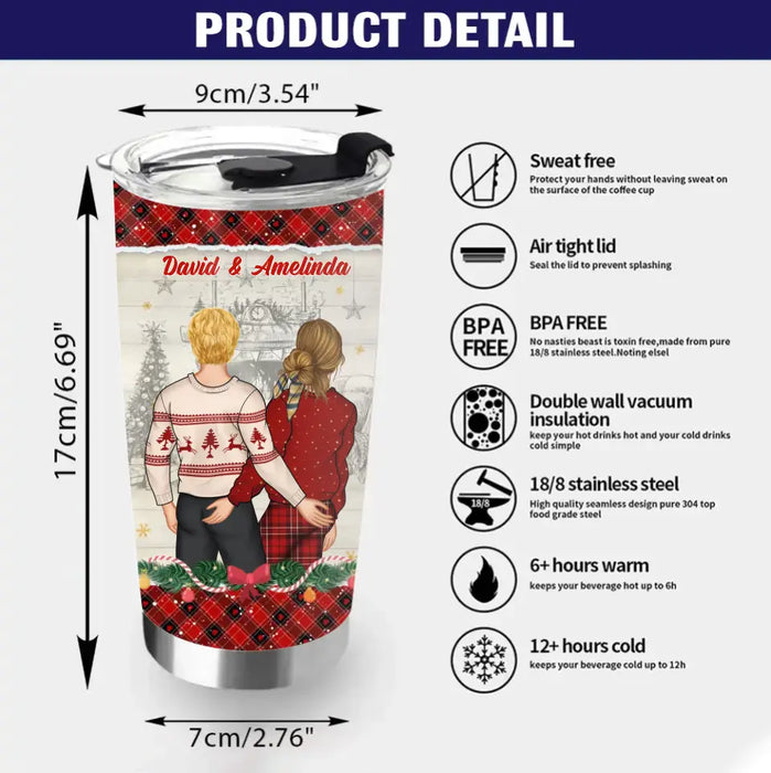 Personalized Christmas Couple Tumbler - Christmas Gift Idea For Couple - Congrats On Being My Husband You Lucky Bastard