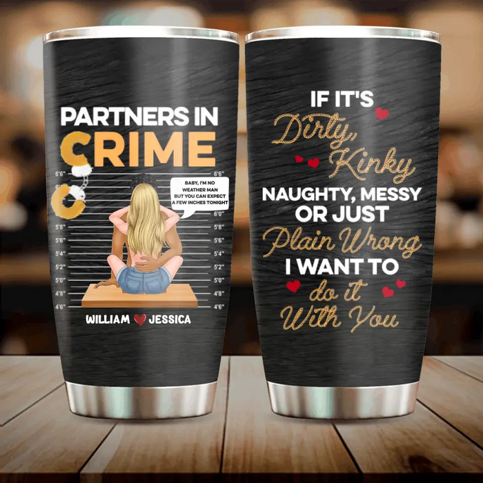Personalized Couple Tumbler - Gift Idea For Couple/Valentines Day - Partners In Crime