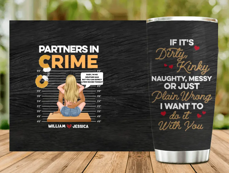 Personalized Couple Tumbler - Gift Idea For Couple/Valentines Day - Partners In Crime