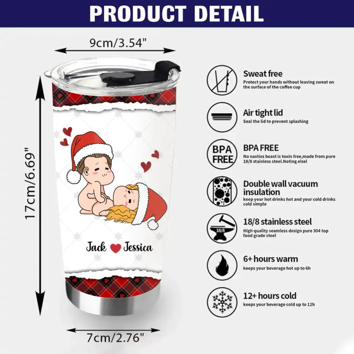 Personalized Funny Christmas Couple Tumbler - Christmas Gift Idea For Couple - Thank You For All Orgasms