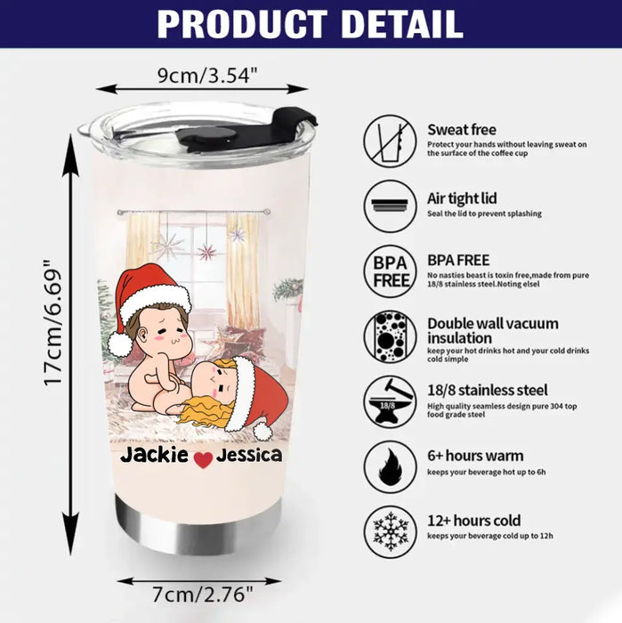 Personalized Funny Christmas Couple Tumbler - Christmas Gift Idea For Couple - Thank You For All The Orgasms Keep That Shit Up