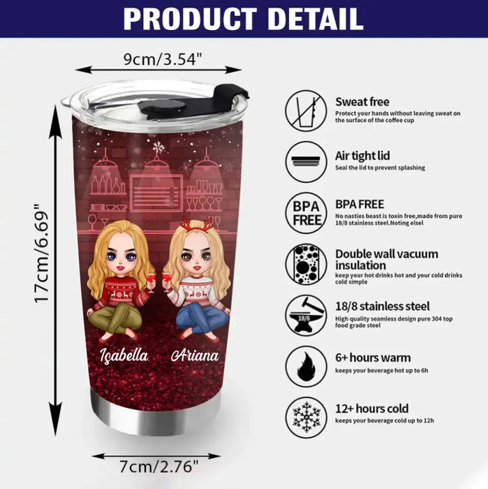 Personalized Besties Tumbler - Christmas Gift Idea for Sisters/Friends/Besties - Congrats On Being My Coworker You Lucky Bastard