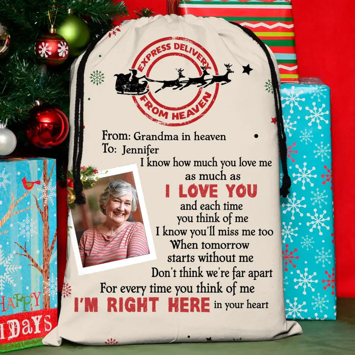 Personalized Memorial  Santa Sack - Memorial Gift Idea For Christmas - I Know How Much You Love Me