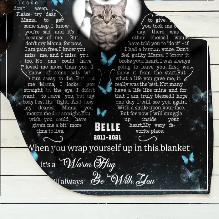 Personalized Memorial Fleece Throw Blanket & Quilt - Don't Cry Sweet Mama - Memorial Gift Idea For Pet Lover - Upload Photo