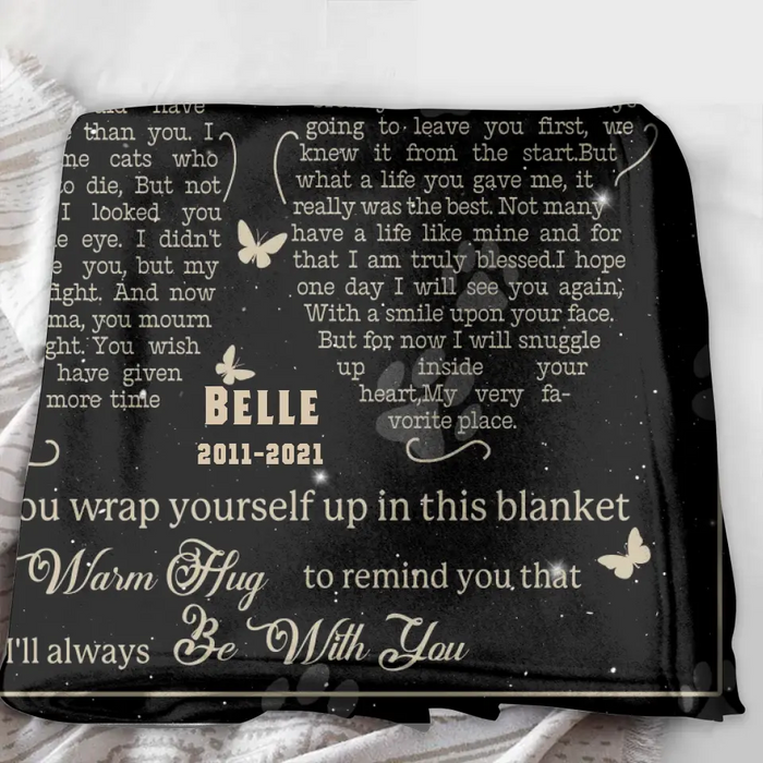 Personalized Memorial Fleece Throw Blanket & Quilt - Memorial Gift Idea For Pet Lover - Upload Photo - Don't Cry Sweet Mama