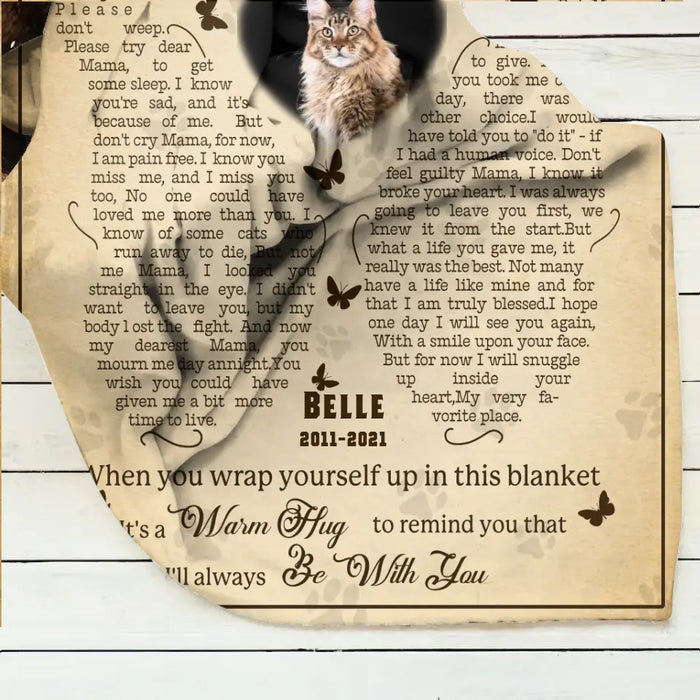 Personalized Memorial Fleece Throw Blanket & Quilt - Memorial Gift Idea For Pet Lover - Upload Photo - Don't Cry Sweet Mama