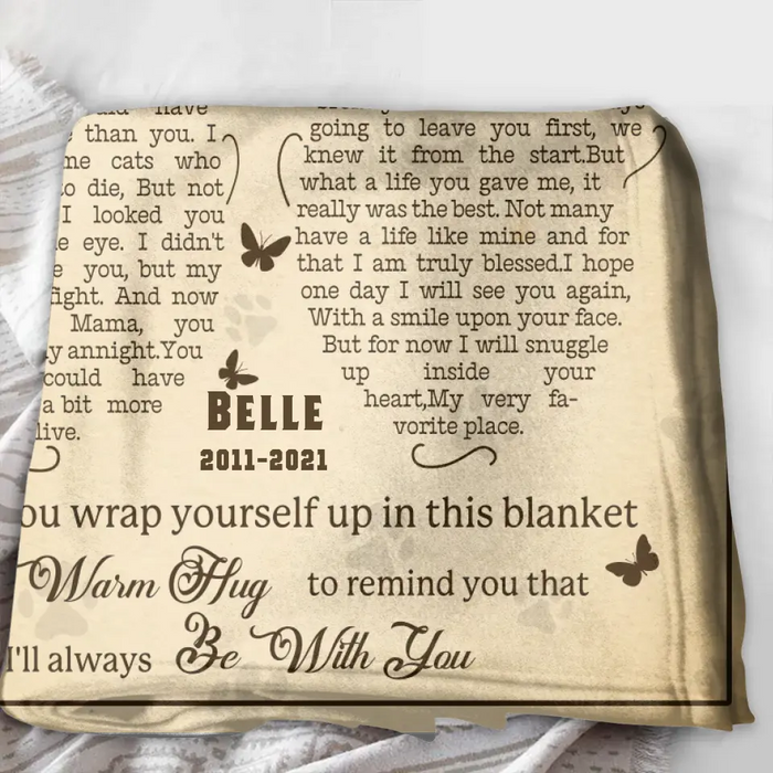 Personalized Memorial Fleece Throw Blanket & Quilt - Memorial Gift Idea For Pet Lover - Upload Photo - Don't Cry Sweet Mama