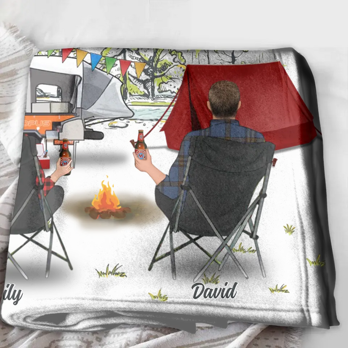 Personalized Camping Quilt/Fleece Throw Blanket - Gift Idea For Camping Lover/Couple/Family/Friends - Home Is Where We Park It
