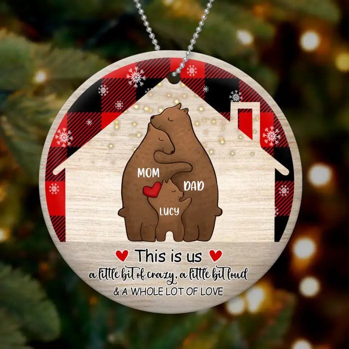 Personalized Family Christmas Circle Wooden Ornament - Up to 4 Child - Gift Idea For Couple/Family - This Is Us