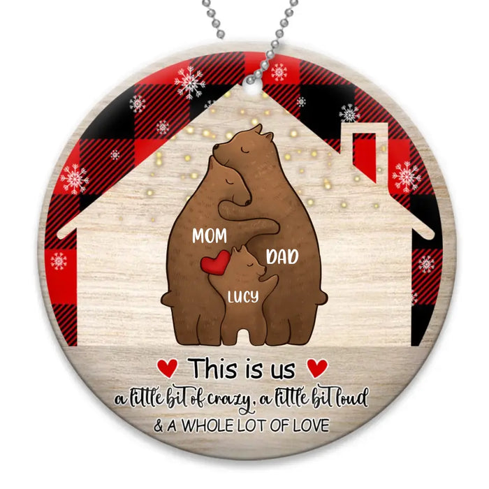 Personalized Family Christmas Circle Wooden Ornament - Up to 4 Child - Gift Idea For Couple/Family - This Is Us