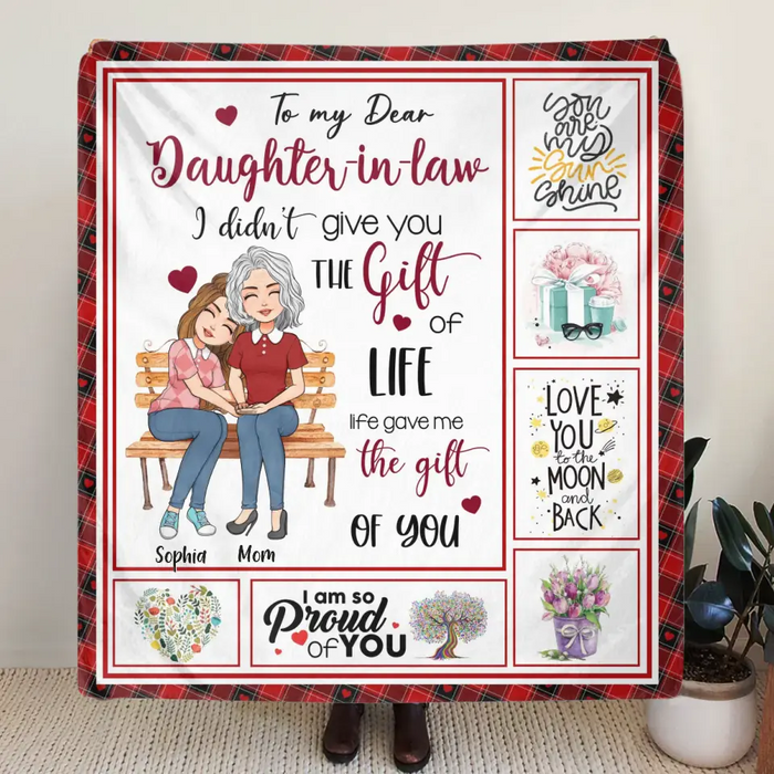 Personalized Mom & Daughter Quilt/Fleece Throw Blanket- Best Gift Idea For Daughter - To My Dear Daughter-In-Laws