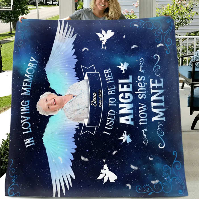 Personalized Memorial Photo Fleece Throw Blanket - Memorial Gift Idea For Family Member - In Loving Memory