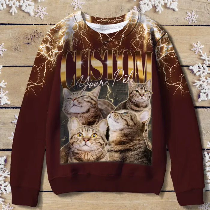 Personalized Pet Photo AOP Sweater - Christmas Gift Idea for Pet Lovers