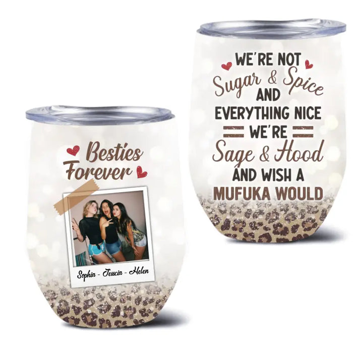 Personalized Bestie Wine Tumbler - Gift Idea For Best Friend - Upload Photo - Besties Forever
