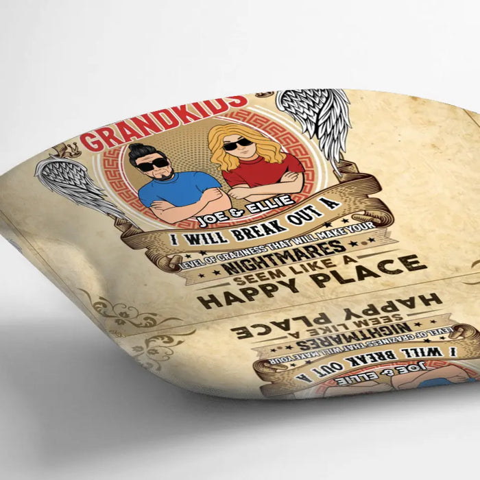 Personalized Grandpa Pillow Cover - Christmas Gift Idea For Grandpa From Grandkids - I May Seem Calm & Reserved