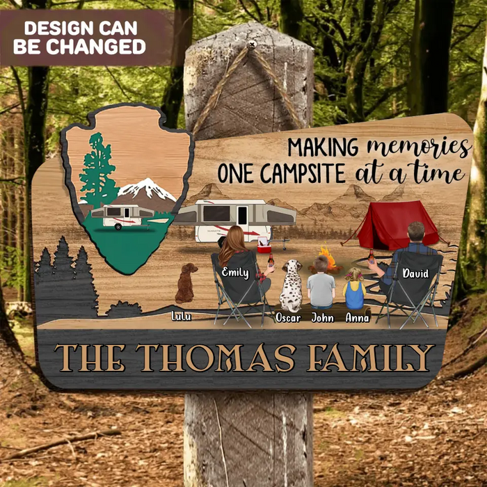 Personalized Camping Wooden Sign - Gift Idea For Camping Lovers/Couple/Family - Making Memories One Campsite At A Time