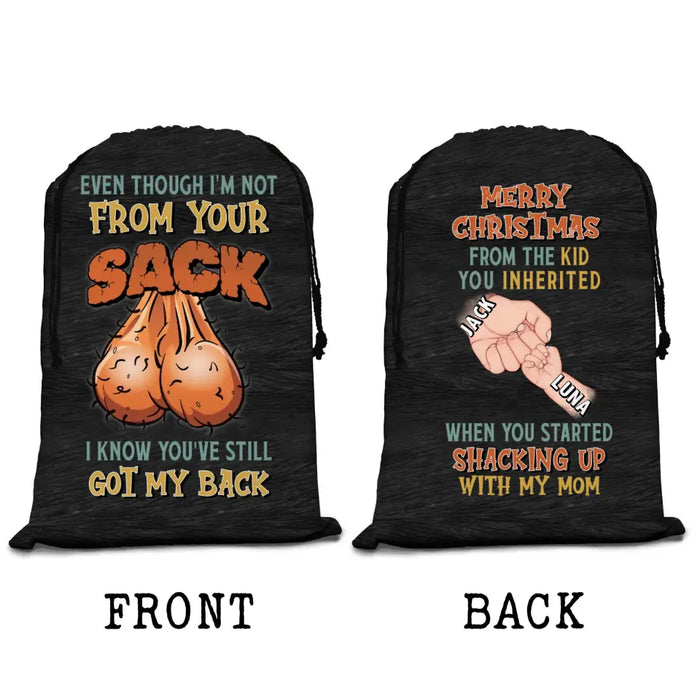 Personalized Dad Santa Sack - Christmas Gift Idea For Dad - Up to 6 Kids - Merry Christmas From The Kid You Inherited