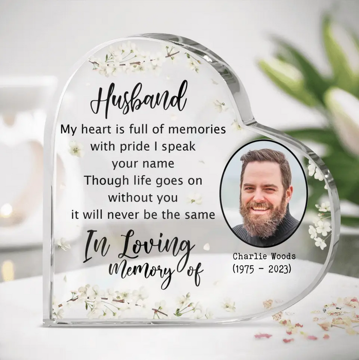 Personalized Widow Crystal Heart - Memorial Gift Idea - My Heart Is Full Of Memories