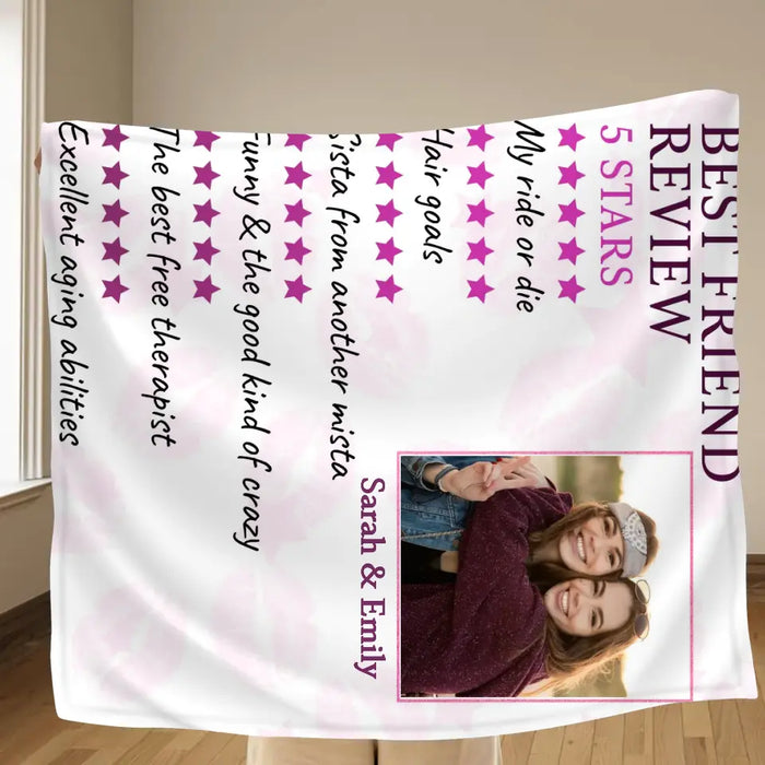 Personalized Best Friend Quilt/Fleece Throw Blanket - Upload Photo - Gift Idea For Besties - Best Friend Review