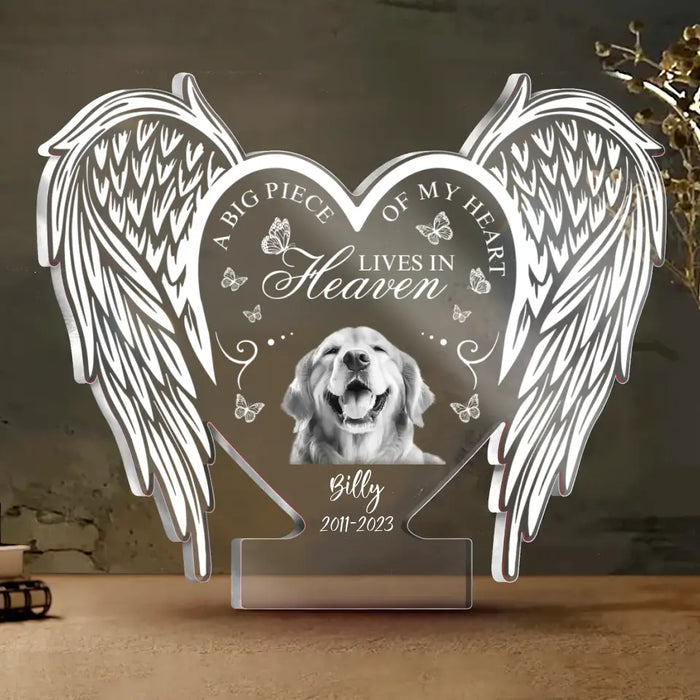 Personalized Memorial Acrylic Plaque - Upload Photo - Remembrance Gift - A Big Of My Heart Lives In Heaven