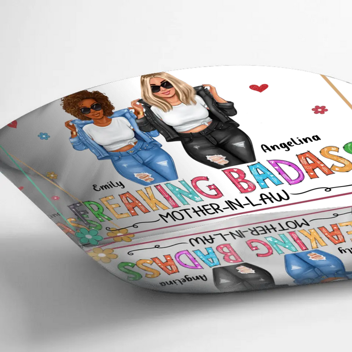Personalized Daughter-In-Law Pillow Cover - Gift Idea For Daughter/Mom - I'm The Proud Smartass Daughter-In-Law Of A Freaking Badass Mother-In-Law