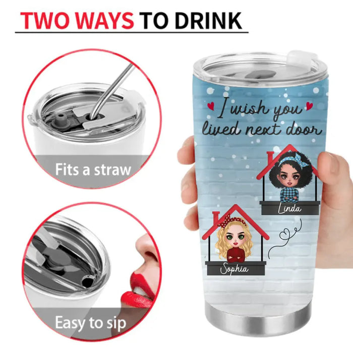 Personalized Besties Tumbler - Gift Idea For Friends/Sisters/Besties - Distance Means So Little When Someone Means So Much