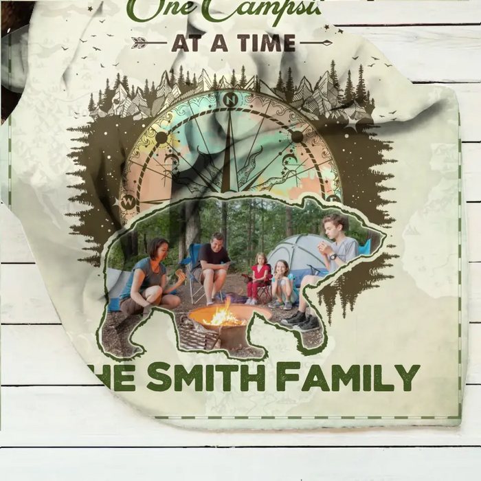 Personalized Camping Upload Photo Fleece Throw Blanket & Quilt - Gift Idea For Camping Lovers - Making Memories One Campsite At A Time