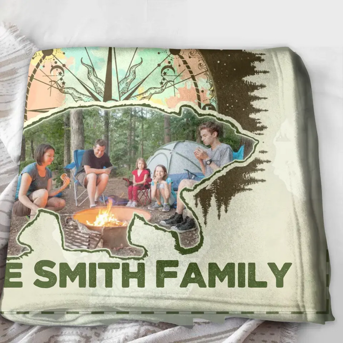 Personalized Camping Upload Photo Fleece Throw Blanket & Quilt - Gift Idea For Camping Lovers - Making Memories One Campsite At A Time